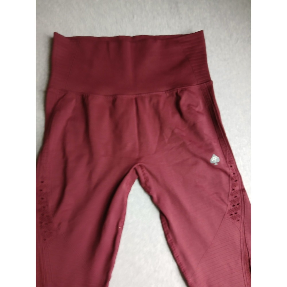 Zero Foxtrot Leggings XL Seamless Stretch Yoga Burgundy Compression Booty Lift - Picture 7 of 13